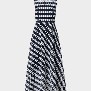 Elegant Black and White Striped Dress